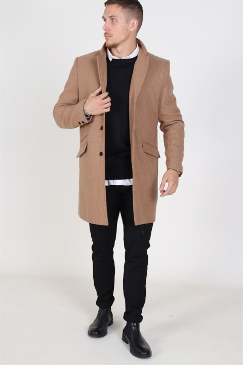 Only & Sons Julian Solid Wool Ullfrakk Camel