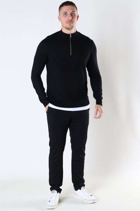 ONLY & SONS WYLER LIFE HALF ZIP KNIT Black