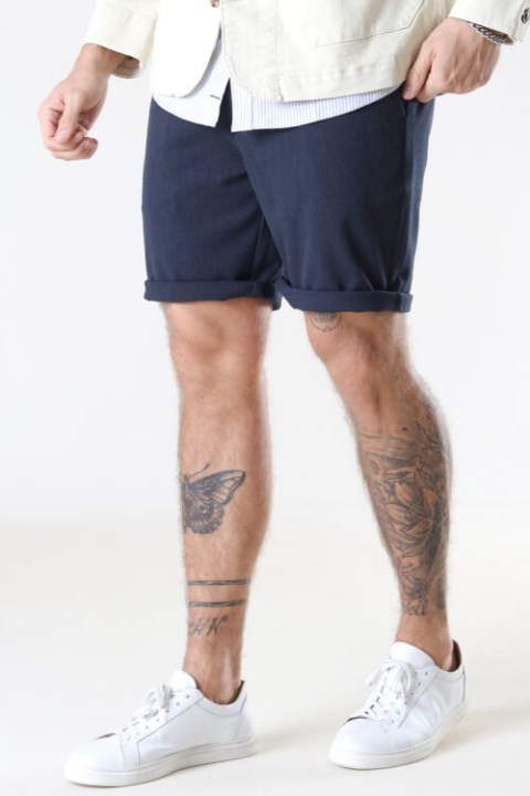 Woodbird Steffen Mel. Shorts Navy Mel.