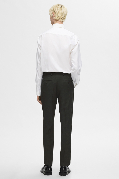 Selected Slim Oasis Linen Pants Dark Green