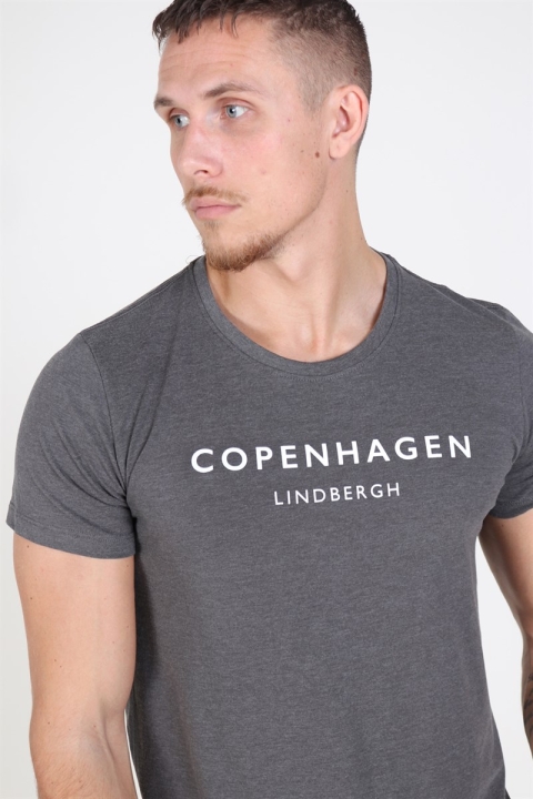 Lindbergh Copenhagen T-skjorte Dark Grey Melange