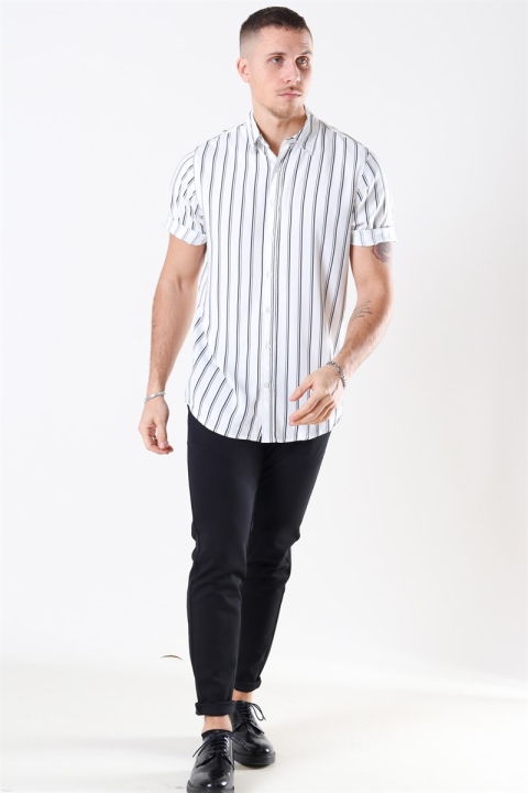 Denim Project Grande S/S Skjorte White Stripe