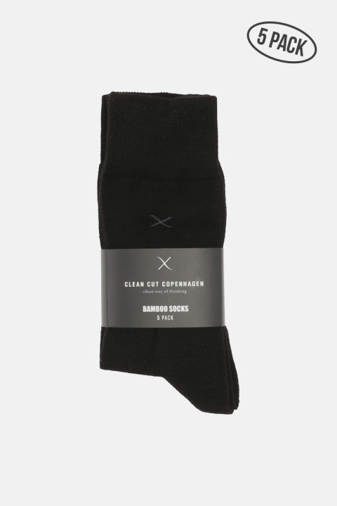 Clean Cut Copenhagen Bamboo Socks 5-Pack Black