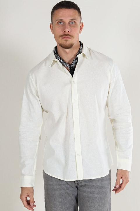 Clean Cut Copenhagen Cotton Linen Skjorte Ecru