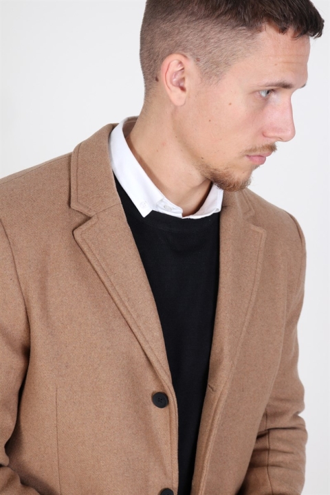 Only & Sons Julian Solid Wool Ullfrakk Camel