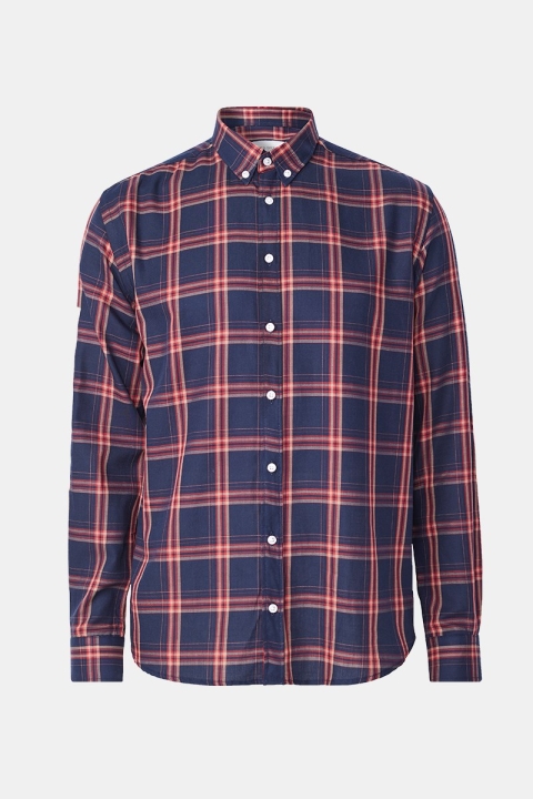 Les Deux Boswell Skjorte Dark Navy Check