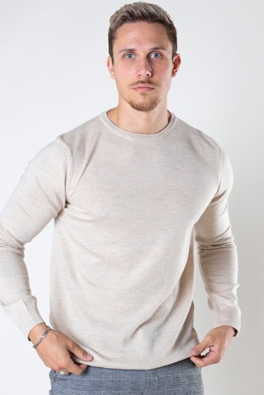 Clean Cut Copenhagen Merino Wool Crew Ecru Melange