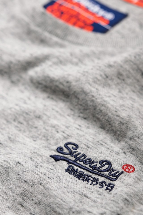 Superdry O L Eng'D Baseball L/S T-skjorte Varsity Silver Grit