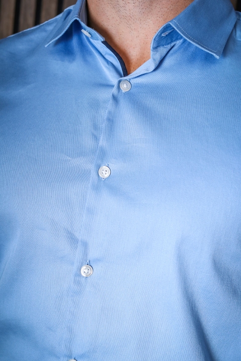 Selected SLHSLIMFLEX-PARK SHIRT LS B NOOS Light Blue