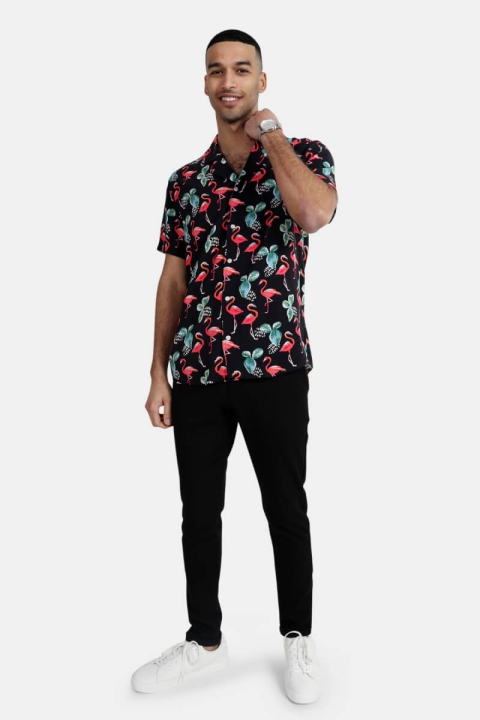 Clean Cut Cactus Bowling Skjorte Black