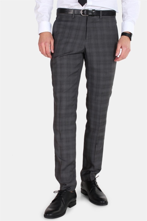 Lindbergh Checked Men's Jakkesæt Check Grey