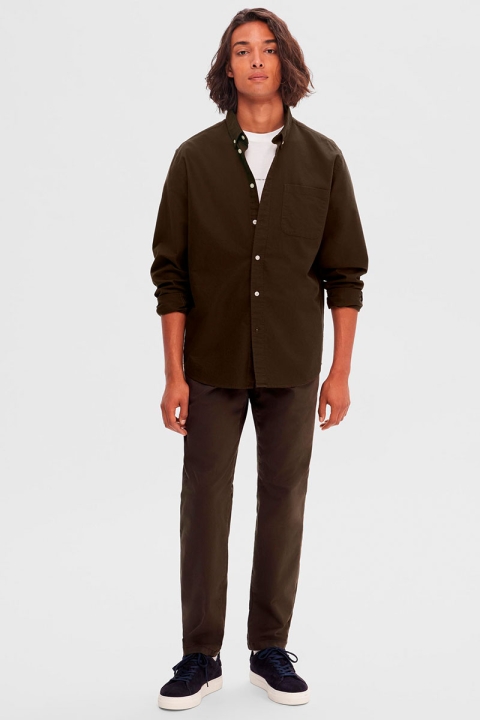 Selected Rick Oxford Regular Shirt Ls Demitasse