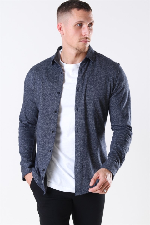 Only & Sons Gabriel LS Strikkeket Skjorte Dark Navy