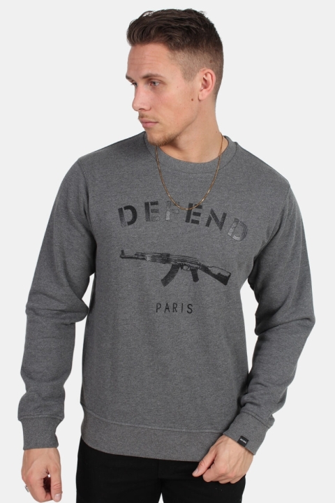 Defend Paris Paris Crew Genser Grey 