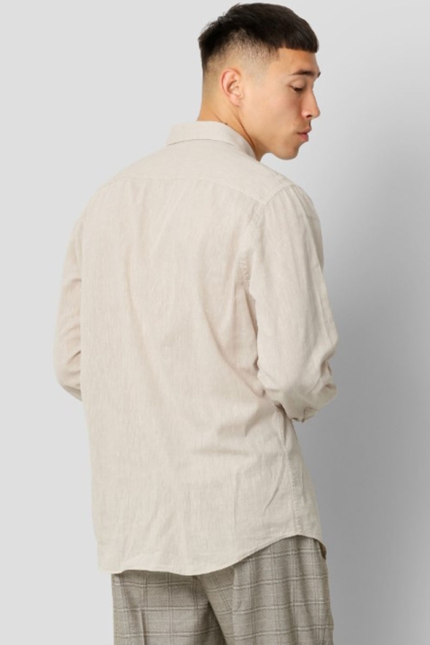 Clean Cut Copenhagen Jamie Cotton Linen Shirt LS Sand Melange