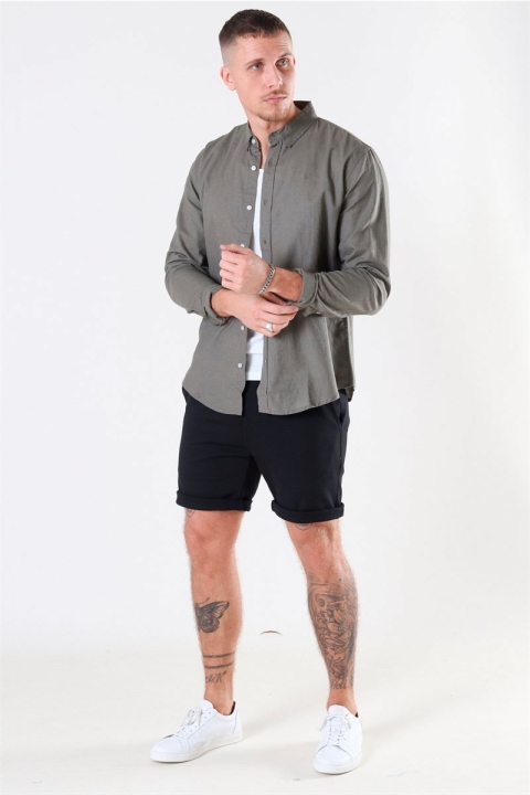 Clean Cut Copenhagen Cotton Linen Skjorte Dusty Green