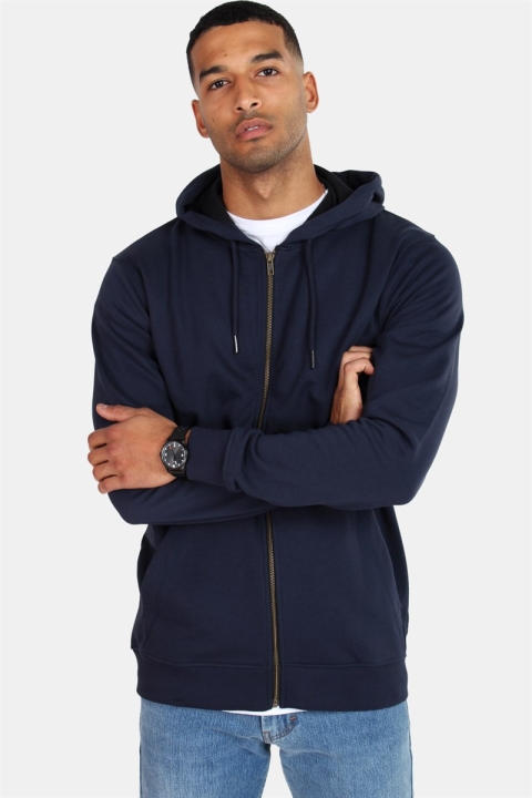 Only & Sons Basic Genser Zip Hoodie Unbrushed Blue Nights