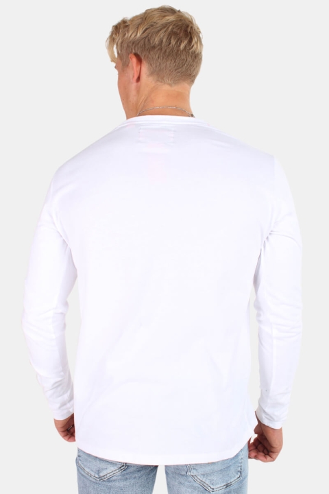 Superdry Orange Label Vintage Emb L/S T-skjorte Optic White