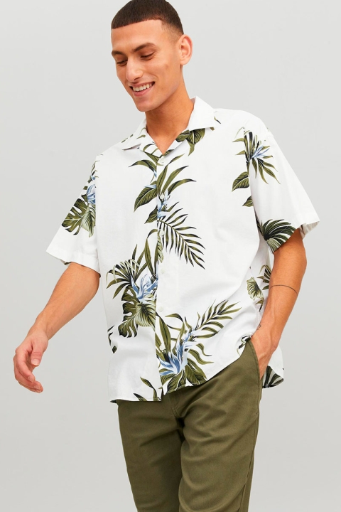 Jack & Jones Tropic Resort Shirt SS Relax  Bright White