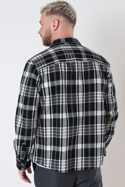 ONLY & SONS MILO OVR CHECK LS SHIRT Black