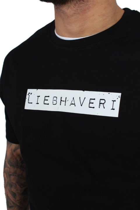 Liebhaveri Vintage Mens Longline T-skjorte Sort