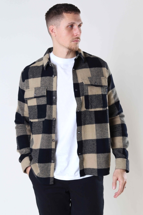 ONLY & SONS SCOTT LIFE LS CHECK FLANNEL OVERSHIRT Chinchilla