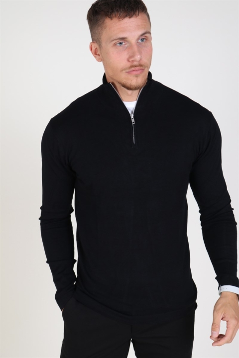 Tailored & Originals Knit - MKlokkeray Half zip Black