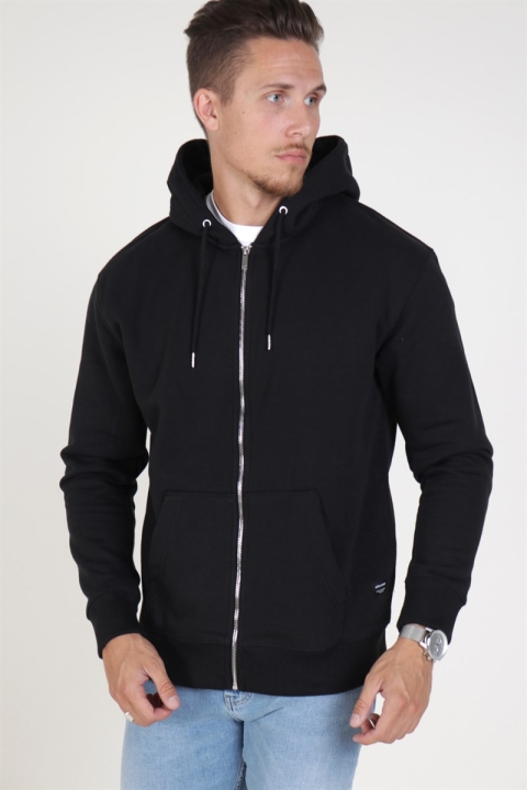 Jack & Jones Soft Genser Zip Hood Black