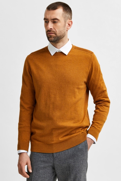 Selected SLHBERG CREW NECK B NOOS Wood Thrush Melange