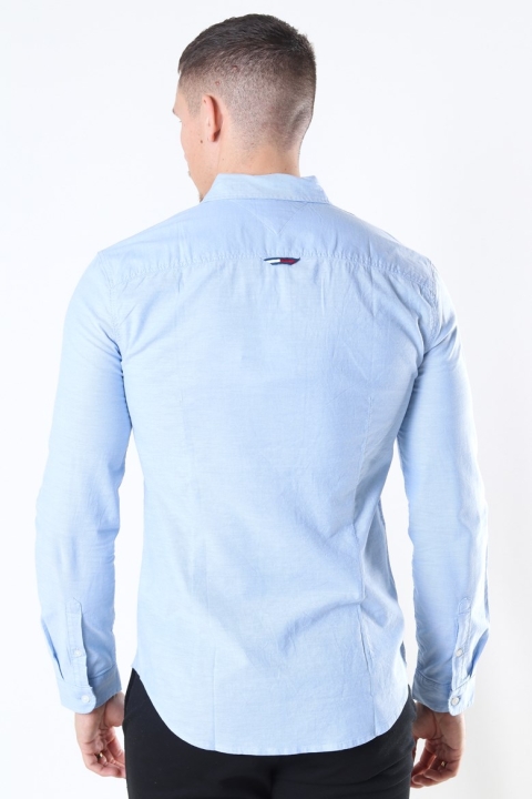 Tommy Jeans Slim Stretch Oxford Skjorte Perfume Blue