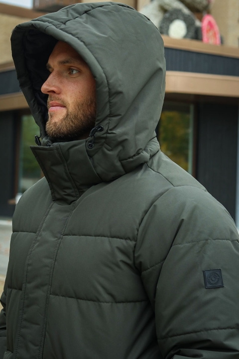 ONLY & SONS CARL LONG QUILTED COAT Peat