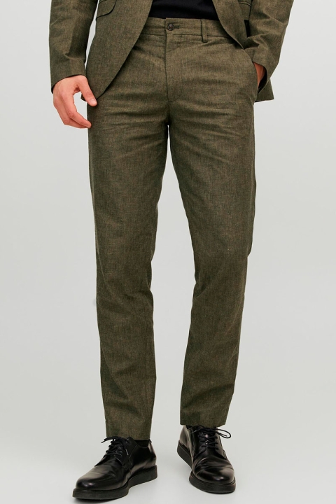 Jack & Jones Riviera Linen Trousers Olive Night