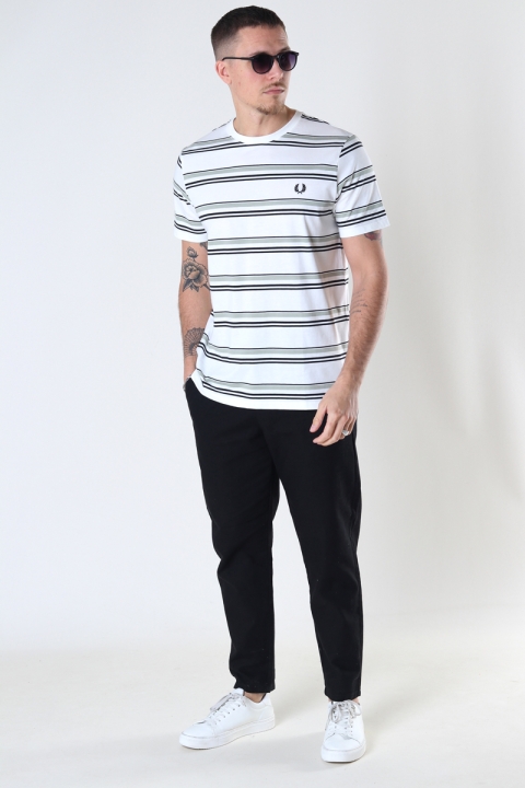 Fred Perry Striped T-shirt Snow White