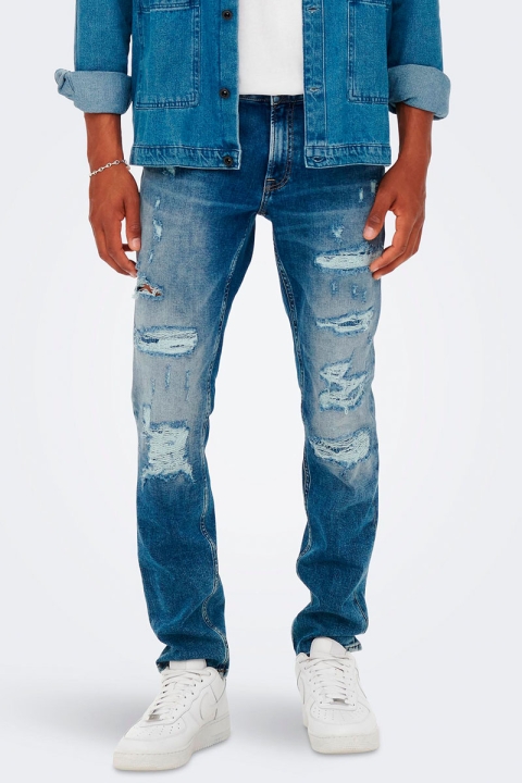 ONLY & SONS ONSWEFT REG M BLUE TRUETEMP 3034 JEANS Blue Denim