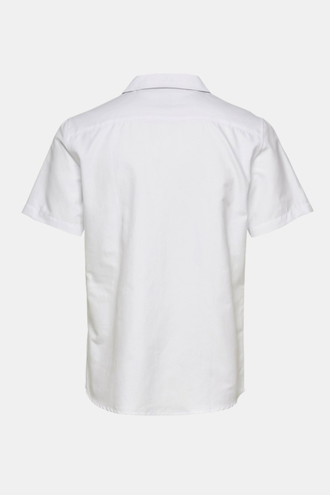 Only & Sons Travis SS Reverse Thin Oxford Skjorte White