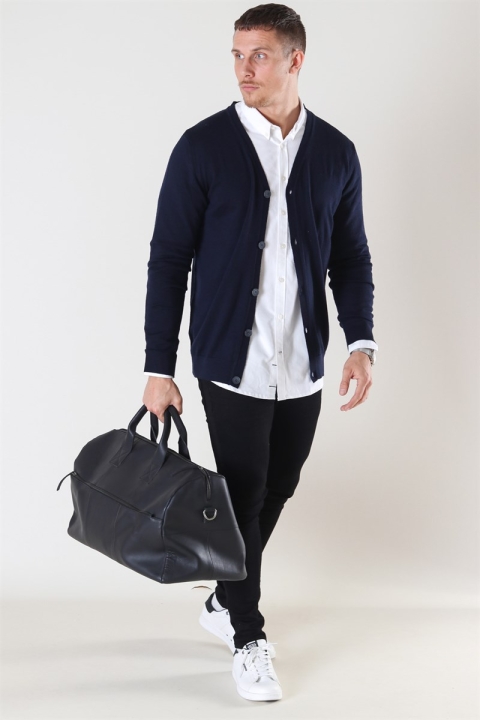 Kronstadt Johannes Merino Strikke Cardigan Navy