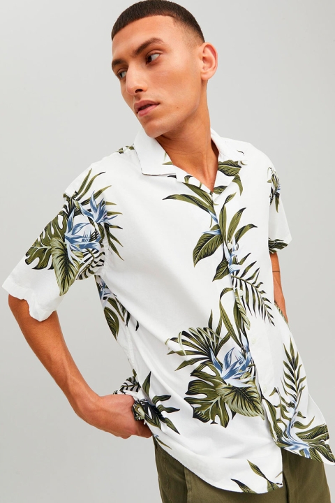 Jack & Jones Tropic Resort Shirt SS Relax  Bright White