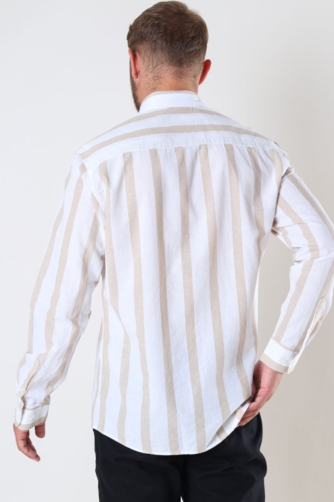 Selected SLHREGNEW-LINEN SHIRT LS CLASSIC W Incense Stripes