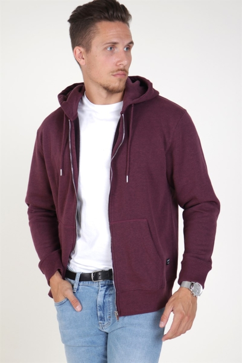 Jack & Jones Soft Genser Zip Hood Port Royale