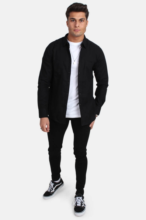 URBAN CLASSICS Flanell Skjorte Black/Black