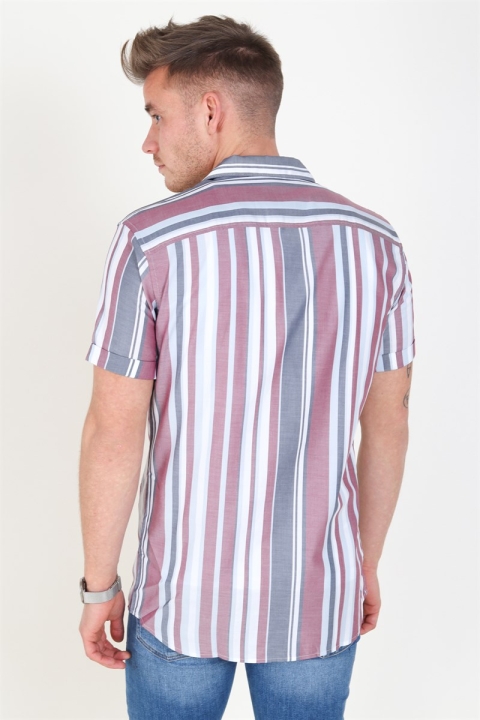 Jack & Jones Robert Stripe Skjorte S/S Cordovan