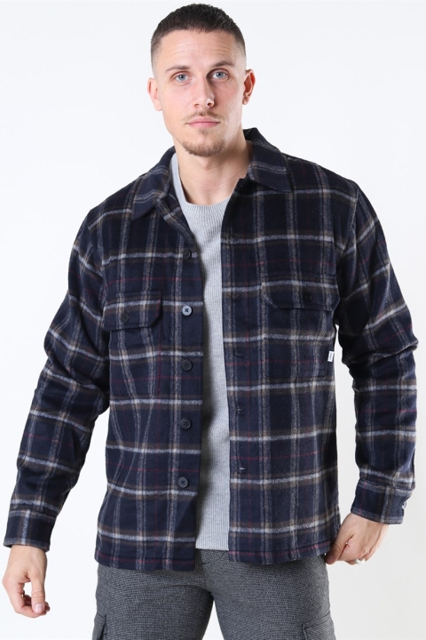 Woodbird Glixto Check Overshirt Navy