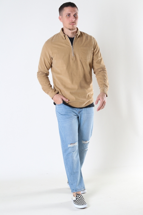 Kronstadt Johan Baby Corduroy half zip shirt Sand