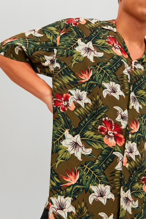 Jack & Jones Jeff Resort Floral Shirt SS Olive Night