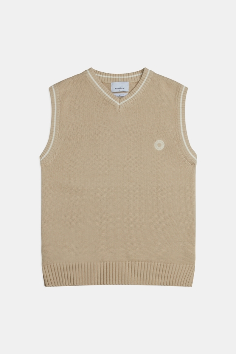 Woodbird Karl Knit Vest Ecru