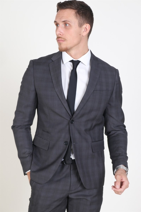 Lindbergh Checked Men's Jakkesæt Check Grey