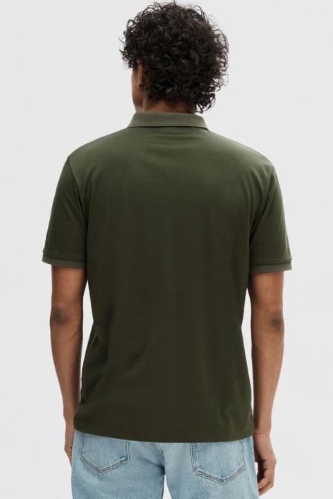 Selected Fave Zip Polo SS Forest Night