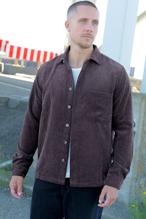 ONLY & SONS Tile Corduroy Shirt Coffee Bean
