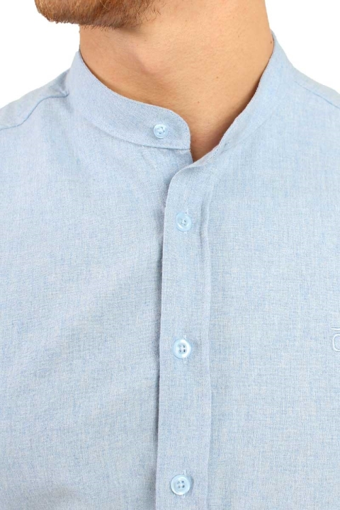 Clean Cut Rooney Flannel Henley Skjorte Light Blue