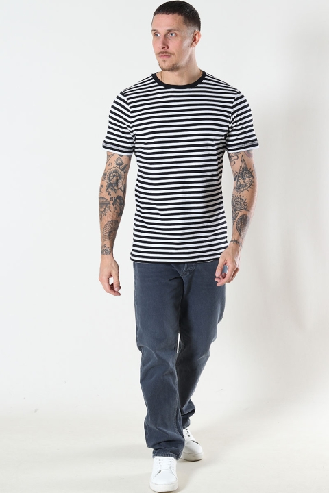 Basic Brand T-skjorte Striped Black/White